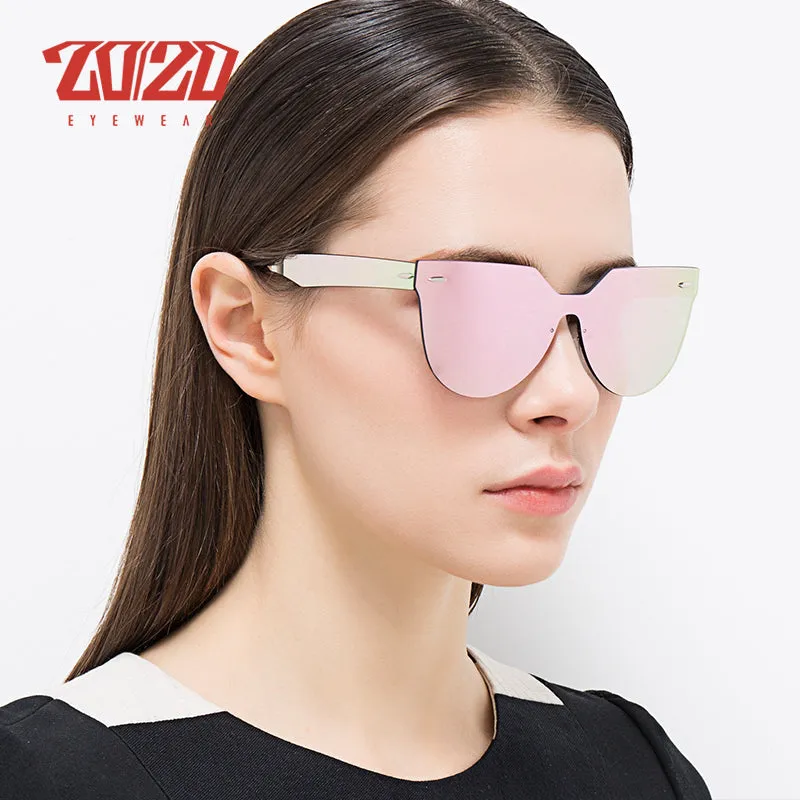 20/20 Rimless Flat Lens Unisex Sunglasses Pc1608