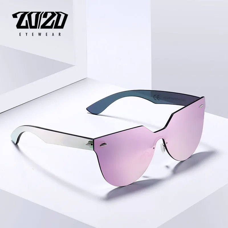 20/20 Rimless Flat Lens Unisex Sunglasses Pc1608