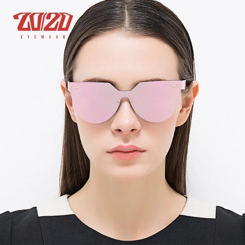 20/20 Rimless Flat Lens Unisex Sunglasses Pc1608