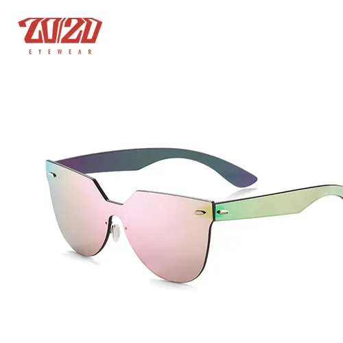 20/20 Rimless Flat Lens Unisex Sunglasses Pc1608