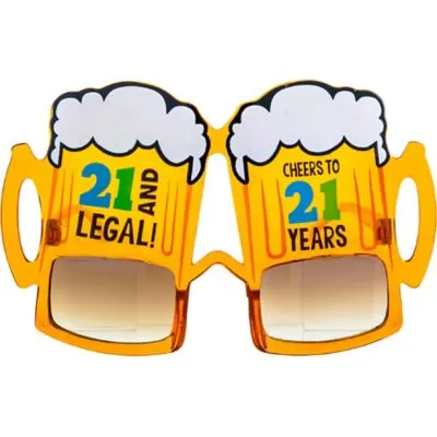 21st Brilliant Birthday - "21 & Legal" Beer Mug Sunglasses