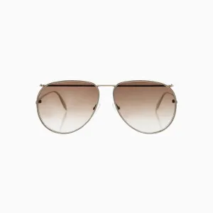 Alexander Mcqueen Brown Gold Metal Sunglasses