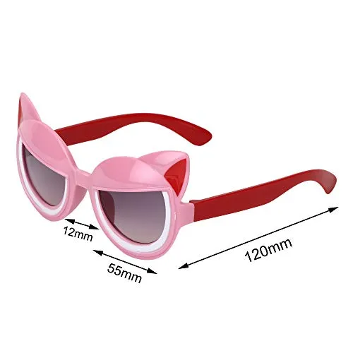 Amour UV Protected Cat Eye & Batman Combo for Kids (4 to 8 Years) Sunglasses - Pack of 2 Pink::Purple