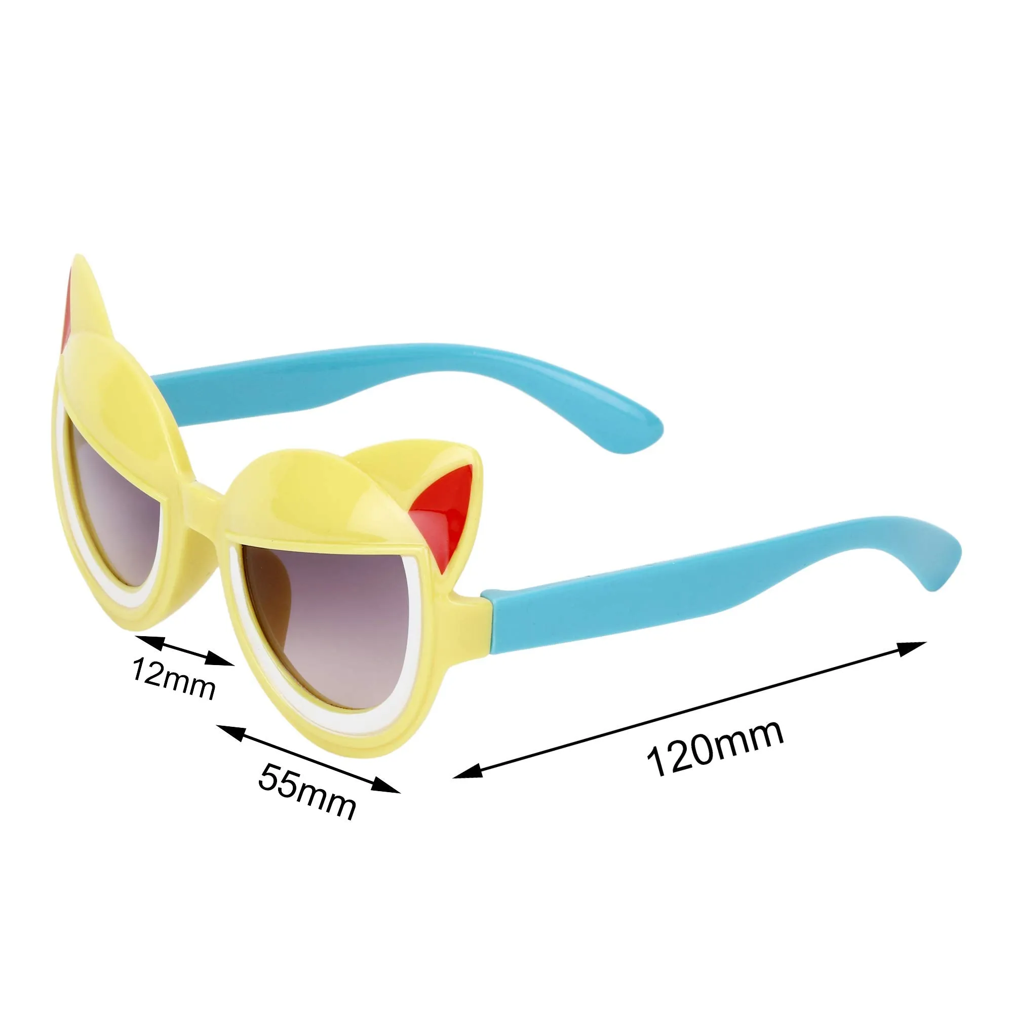 Amour UV Protected Cat Eye shaped Combo for Kids (4 to 8 Years) Sunglasses - Pack of 2 Yellow::Blue