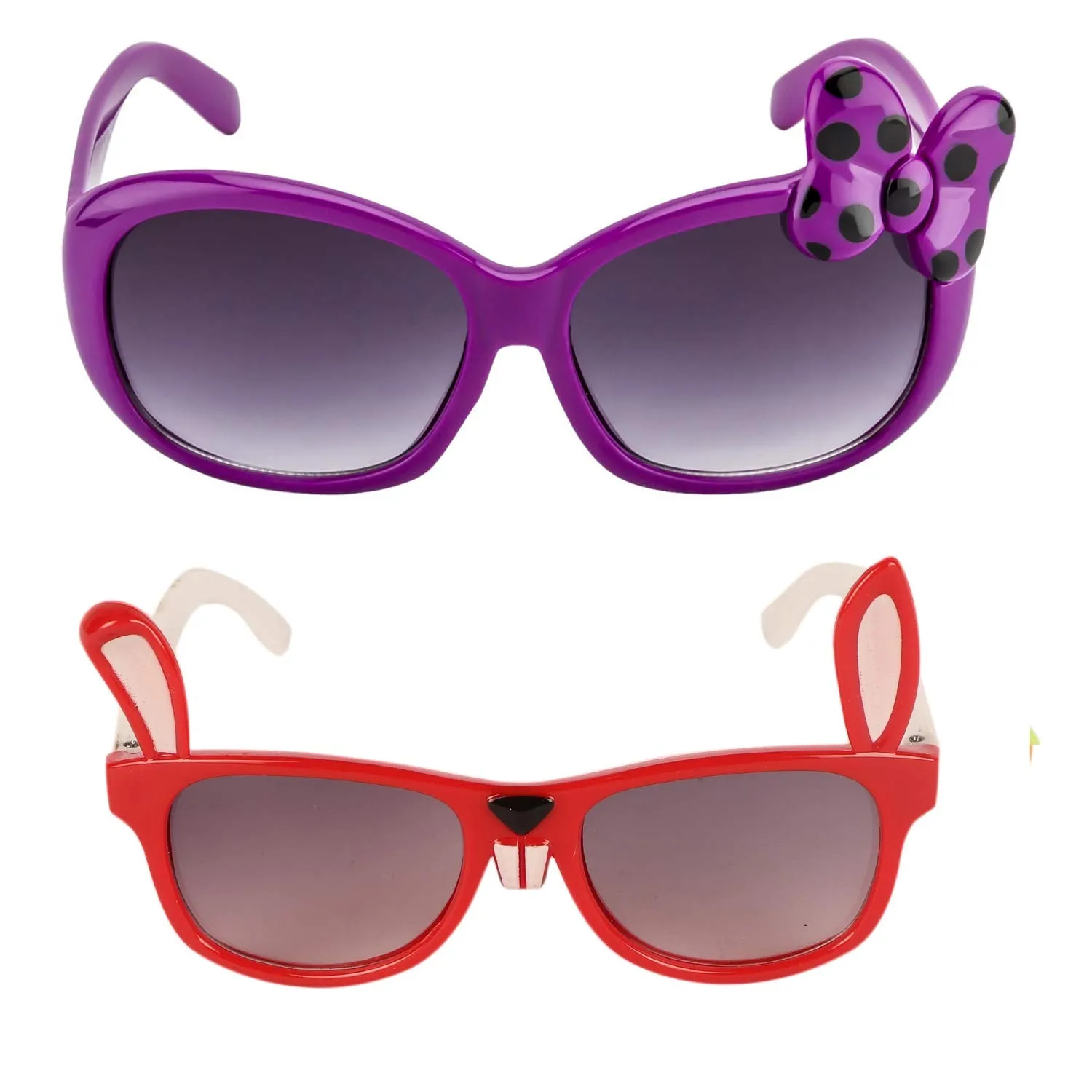 Amour UV Protected Combo Kids (5 to 10 Years) Sunglasses - Pack of 2 (Purple Red White)