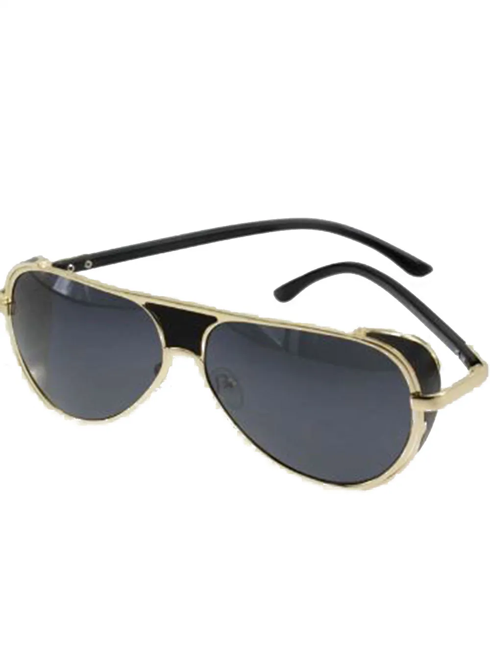 Aviator Sunglasses with side leather look side panel