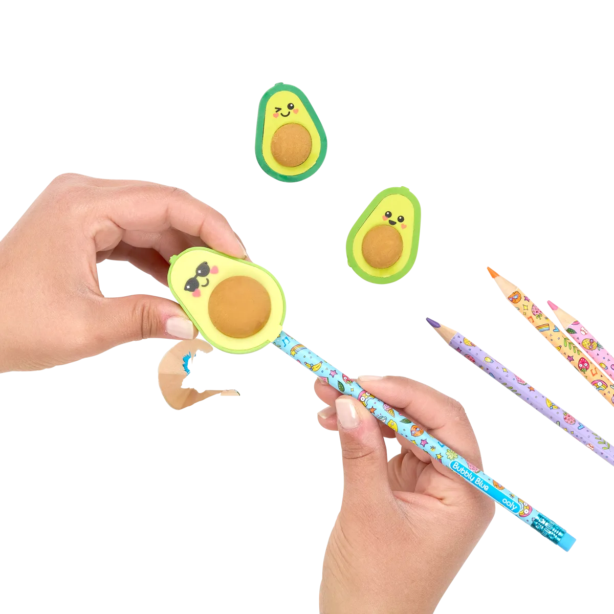 Avocado Love Eraser and Sharpener - set of 3