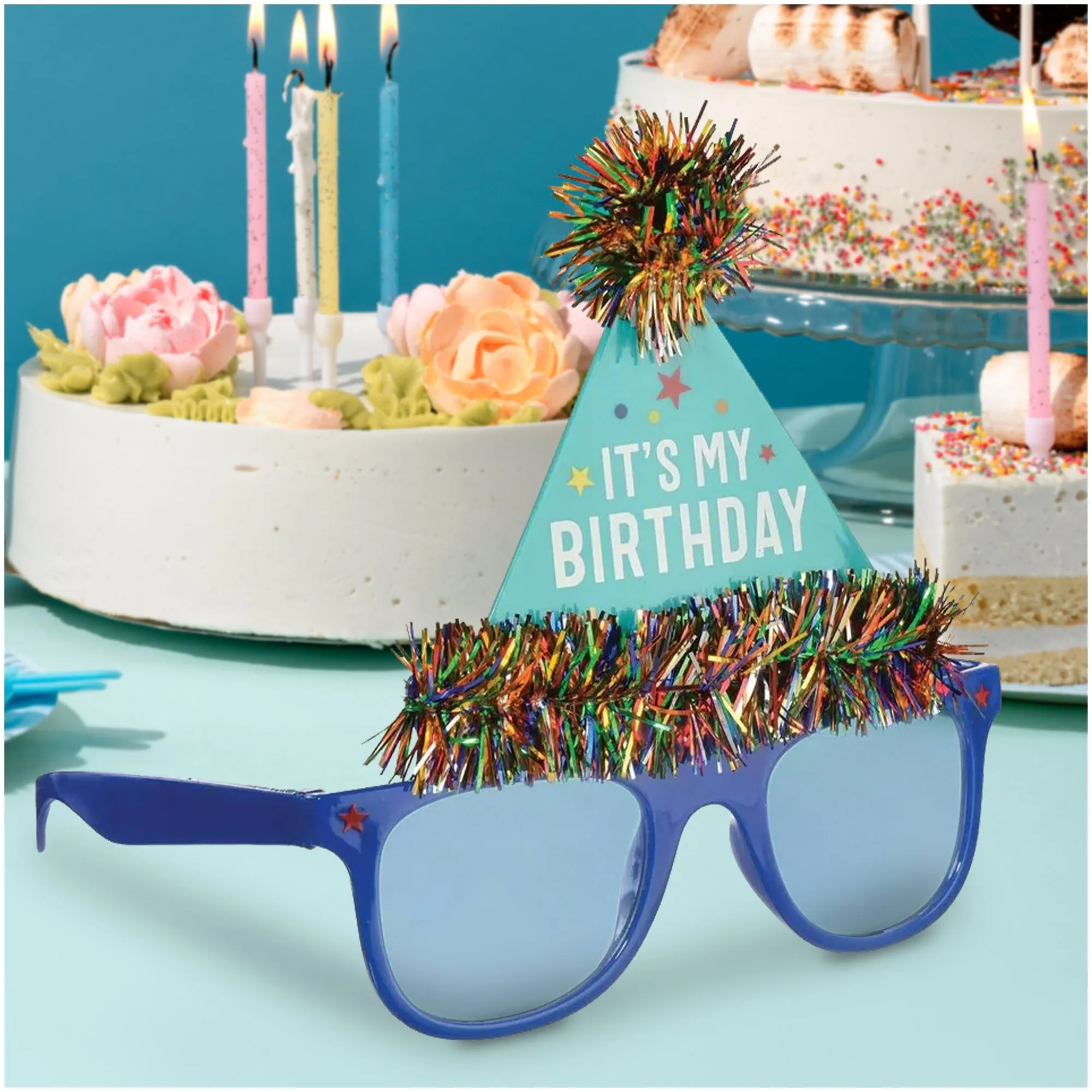 Birthday Party "It's My Birthday" Tinsel Hat Fun Shades Sunglasses Party Accessory, 1 Count