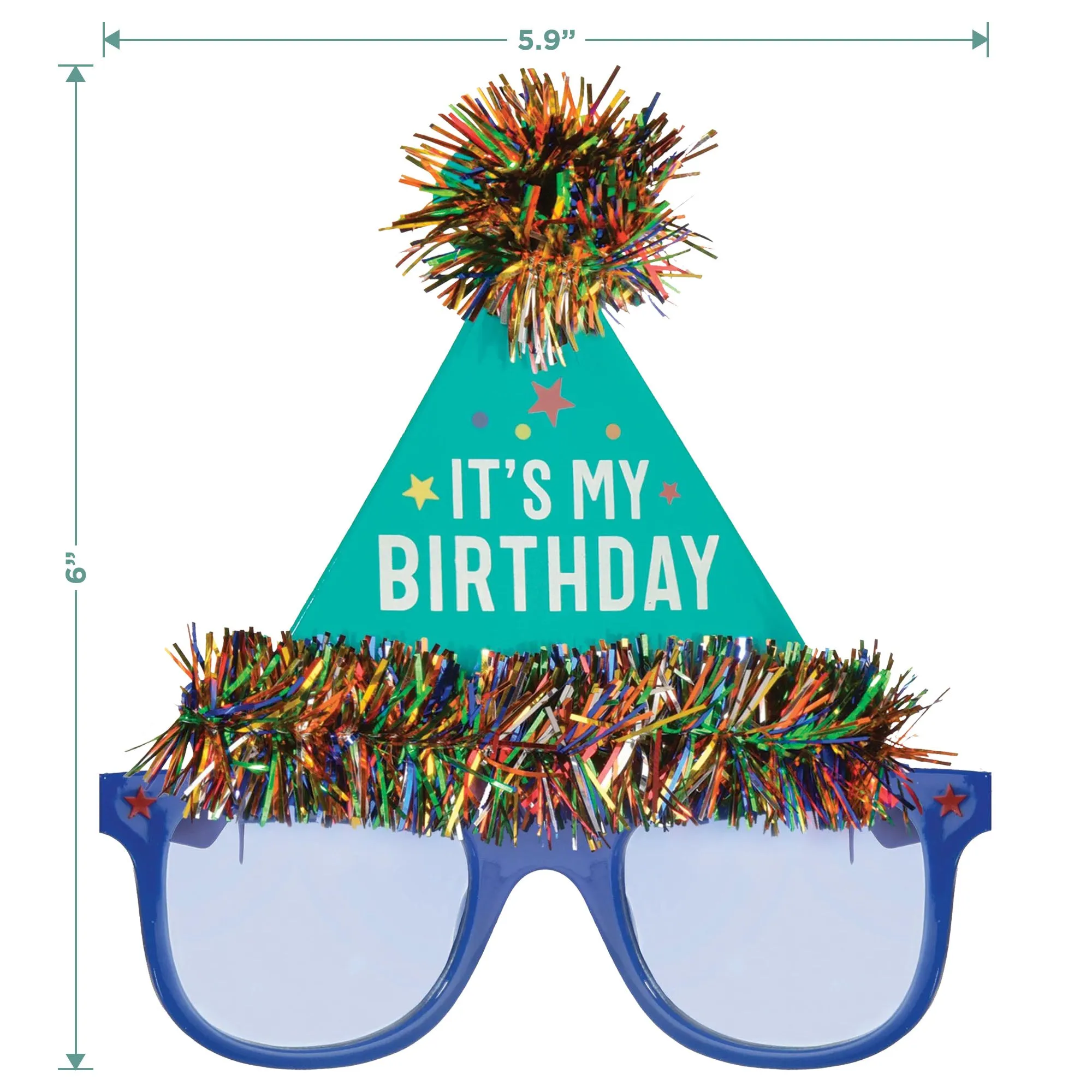 Birthday Party "It's My Birthday" Tinsel Hat Fun Shades Sunglasses Party Accessory, 1 Count