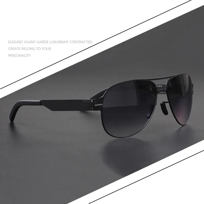 Black Mask Unisex Full Rim Oval Stainless Steel Polarized Sunglasses 0132