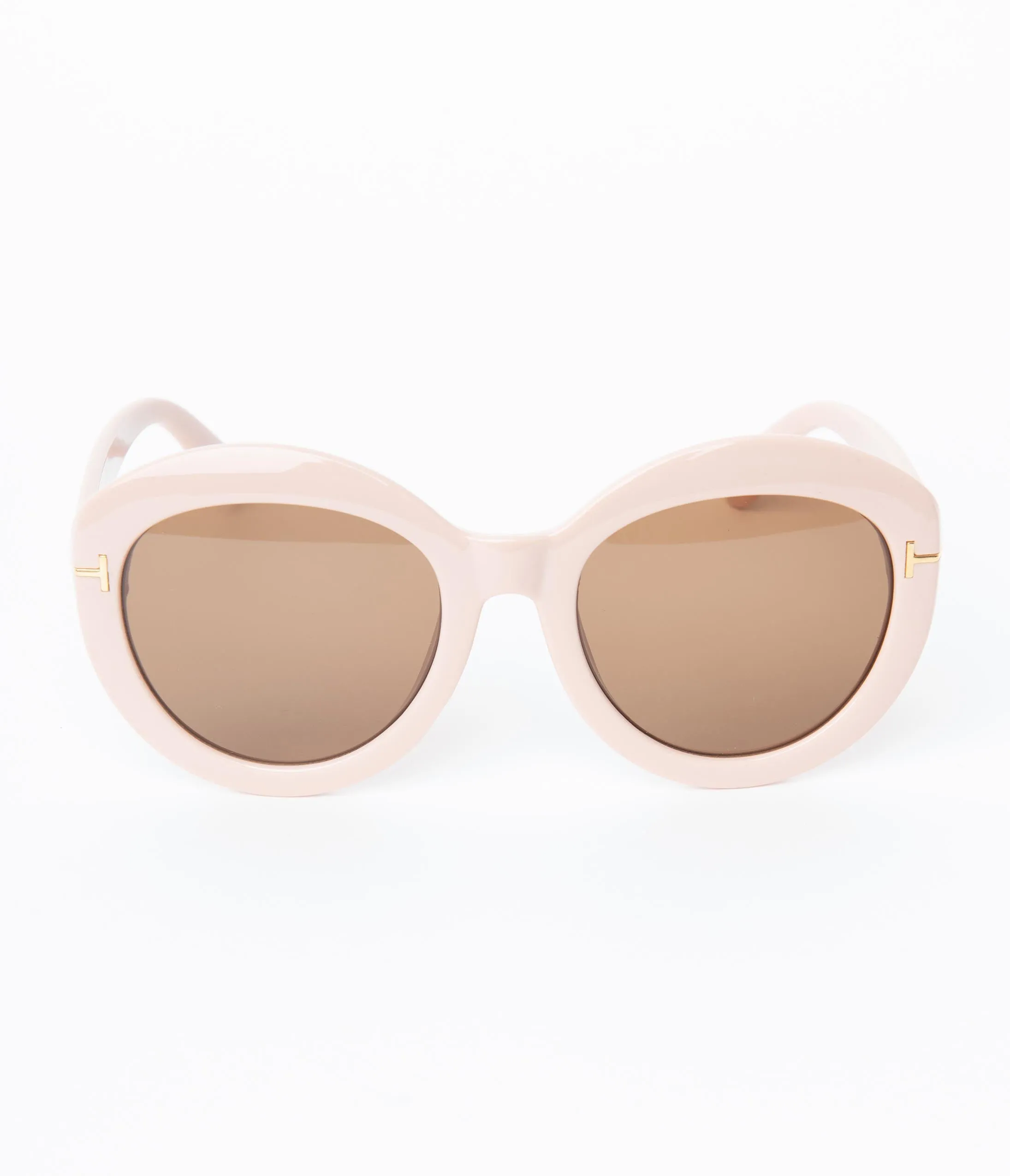 Blush Pink Retro Rounded Sunglasses