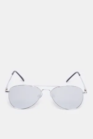 Boys Grey Aviator Sunglasses