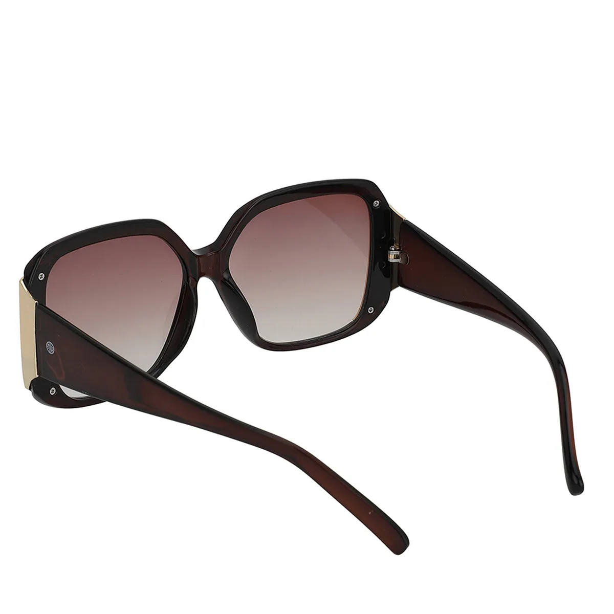 Carlton London Brown & Gold Toned Uv Protected Oversized Sunglasses For Women