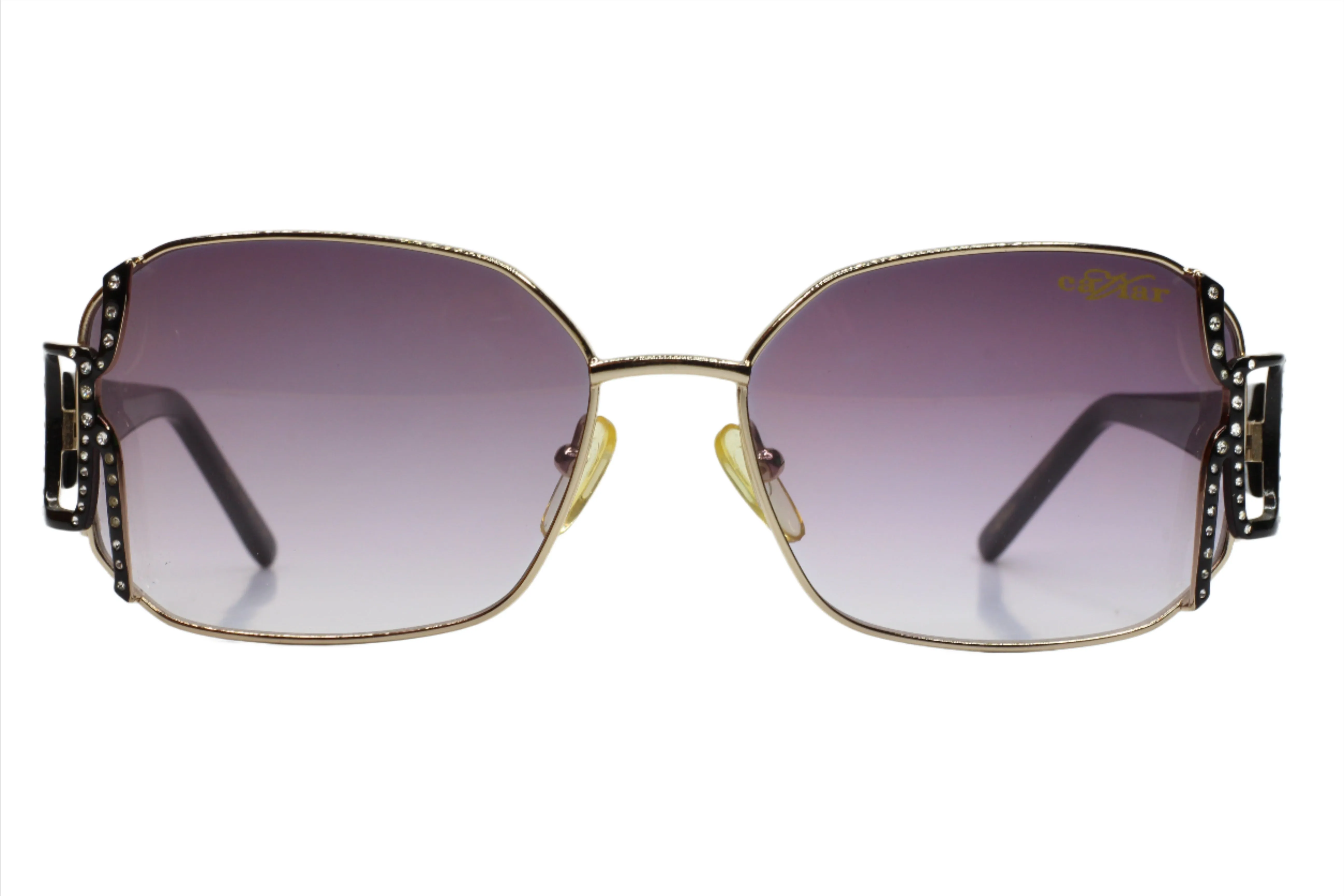 Caviar M2608 Gold Purple Austrian Crystals Luxury Sunglasses