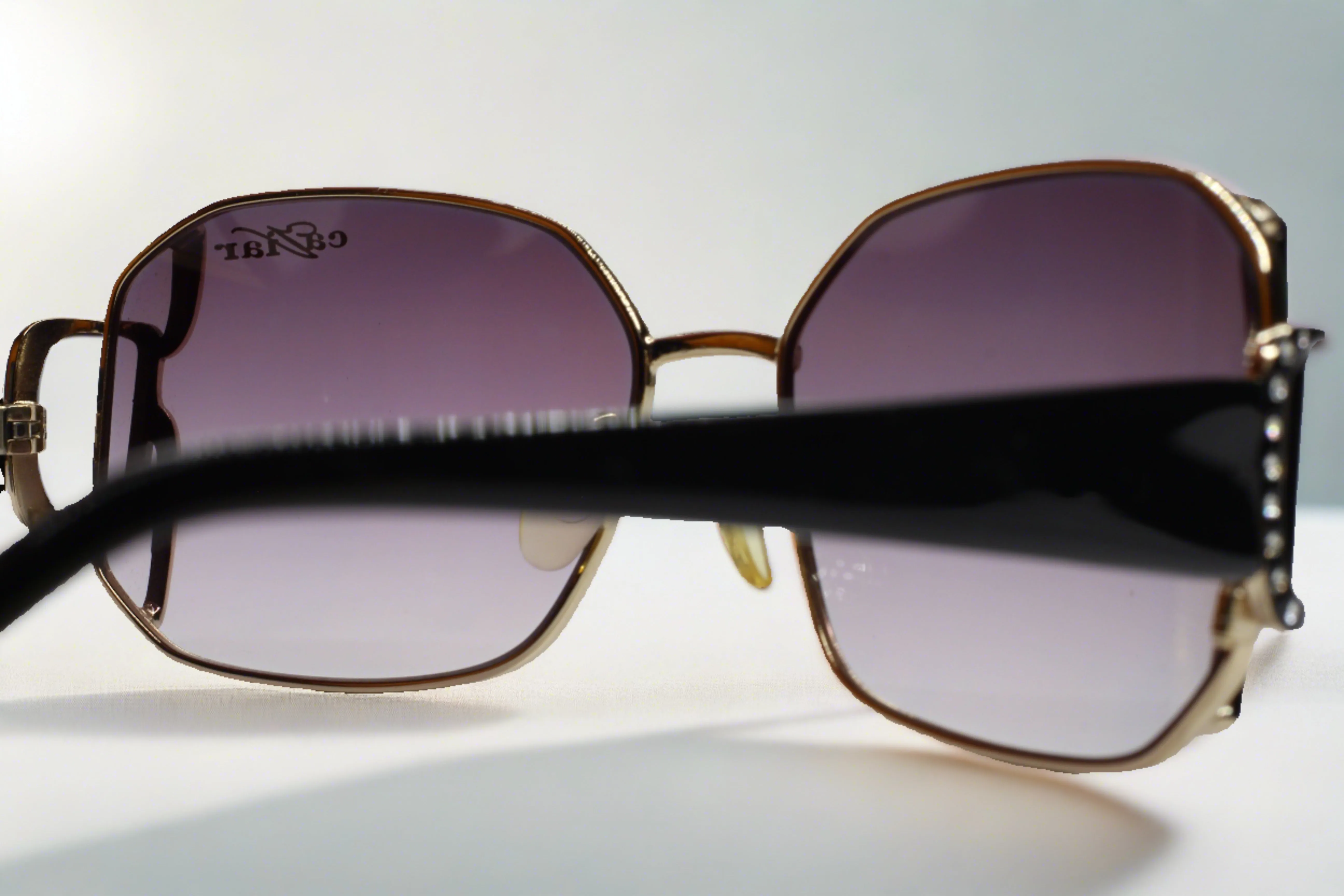 Caviar M2608 Gold Purple Austrian Crystals Luxury Sunglasses