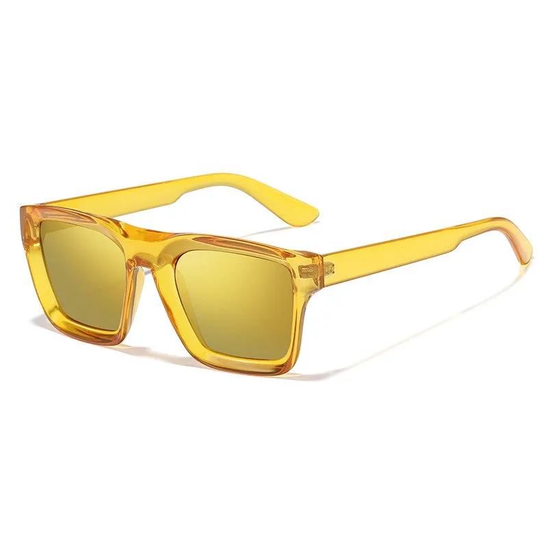 CCspace Unisex Full Rim Square Acetate UV400 Sunglasses 56155