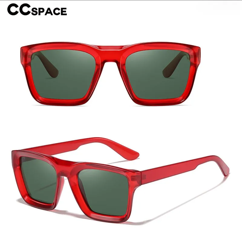 CCspace Unisex Full Rim Square Acetate UV400 Sunglasses 56155