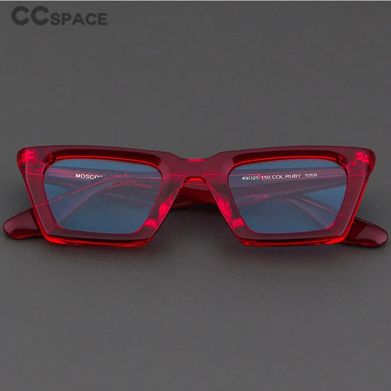 CCspace Unisex Full Rim Square Acetate UV400 Sunglasses 56155