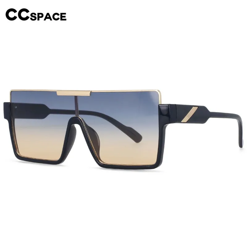 CCspace Unisex Oversized Square One Lens Goggle Resin Frame Sunglasses 53820