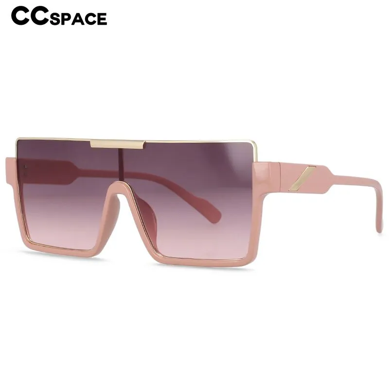 CCspace Unisex Oversized Square One Lens Goggle Resin Frame Sunglasses 53820