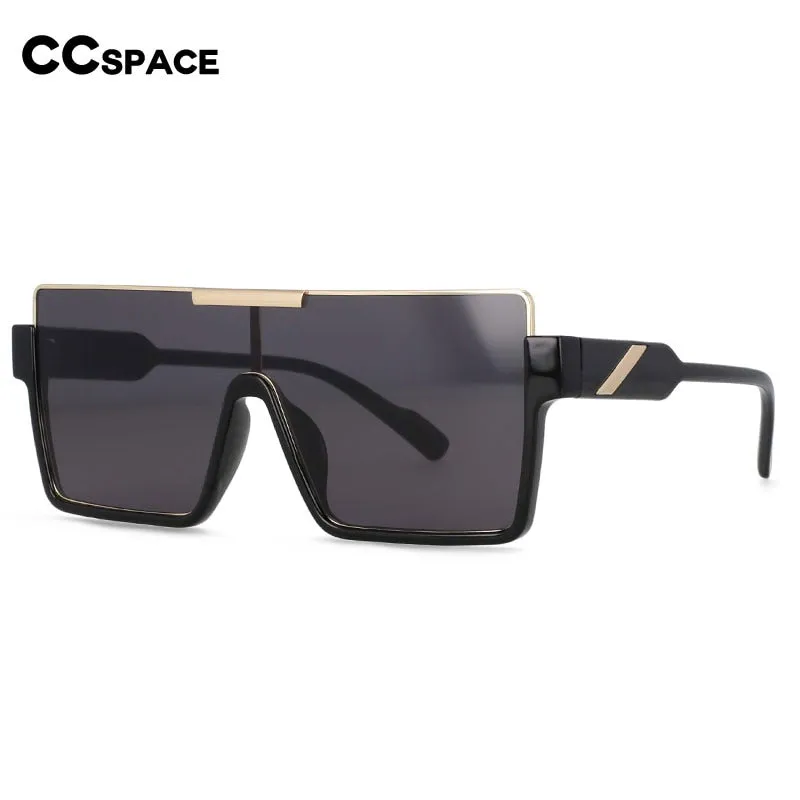 CCspace Unisex Oversized Square One Lens Goggle Resin Frame Sunglasses 53820