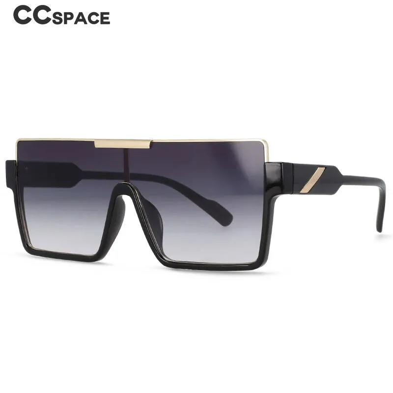 CCspace Unisex Oversized Square One Lens Goggle Resin Frame Sunglasses 53820