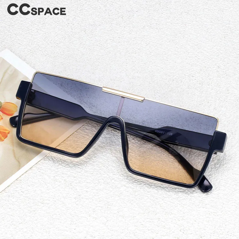 CCspace Unisex Oversized Square One Lens Goggle Resin Frame Sunglasses 53820