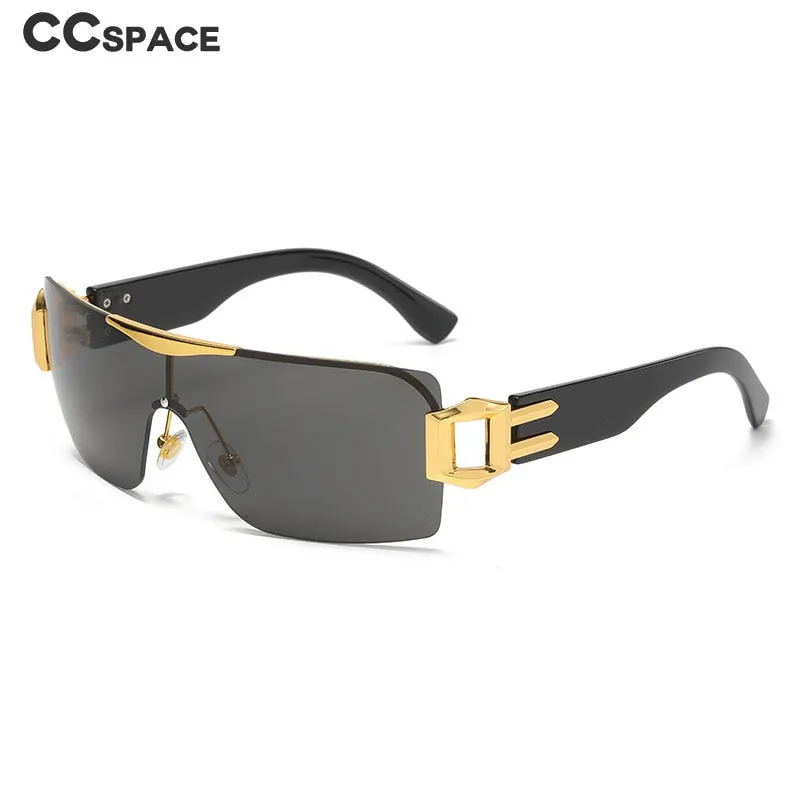 CCspace Unisex Rimless Oversized Square Tr 90 One Lens UV400 Sunglasses 56326