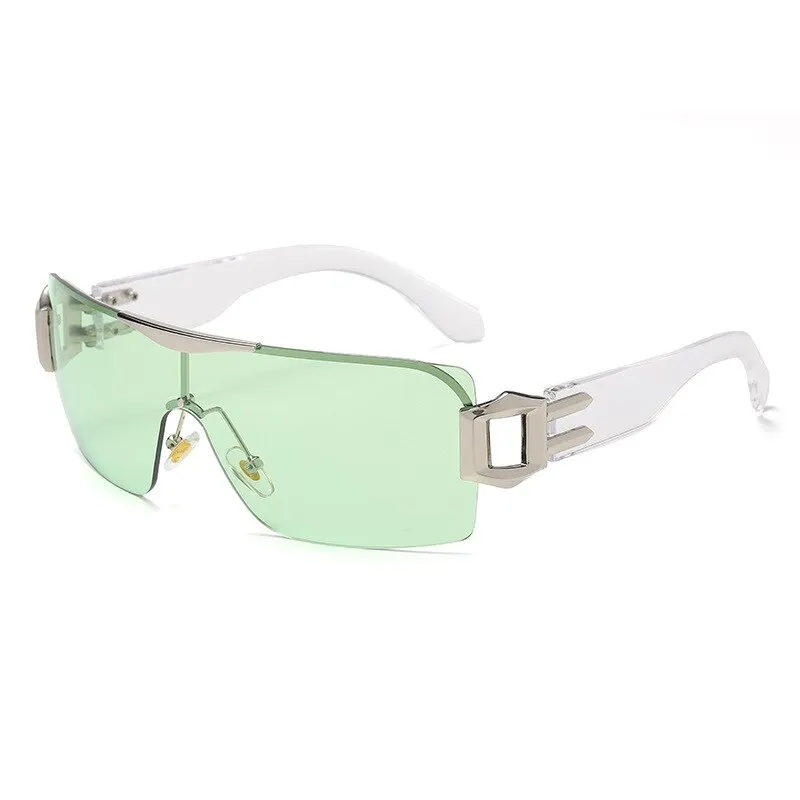 CCspace Unisex Rimless Oversized Square Tr 90 One Lens UV400 Sunglasses 56326