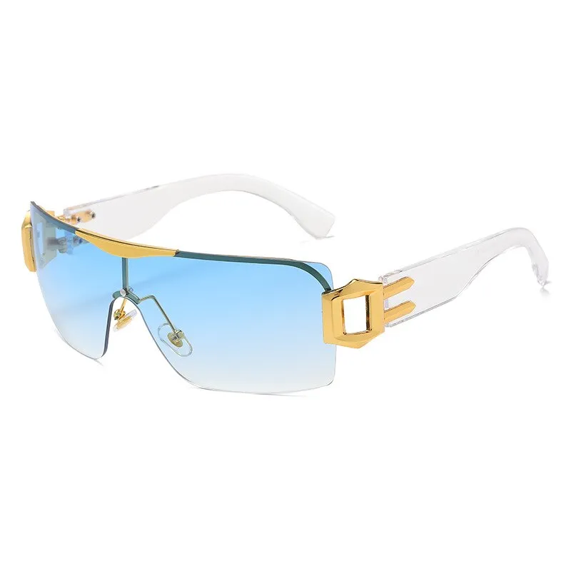 CCspace Unisex Rimless Oversized Square Tr 90 One Lens UV400 Sunglasses 56326