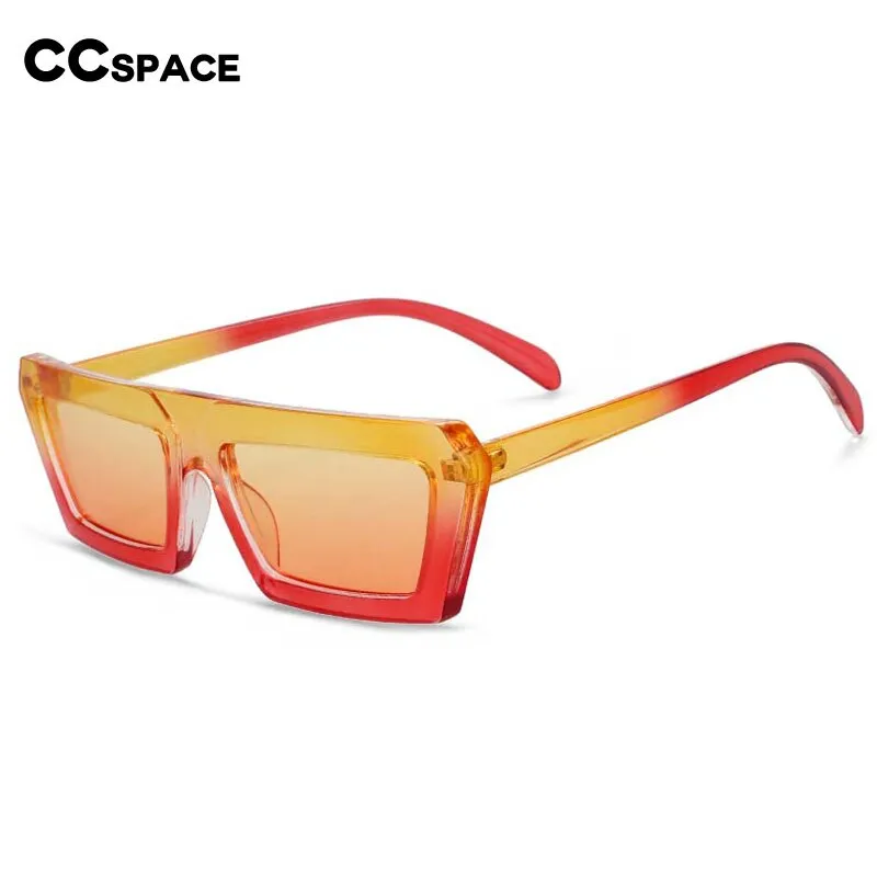 CCspace Women's Full Rim Irregular Rectangle Acetate Frame Sunglasses 54603