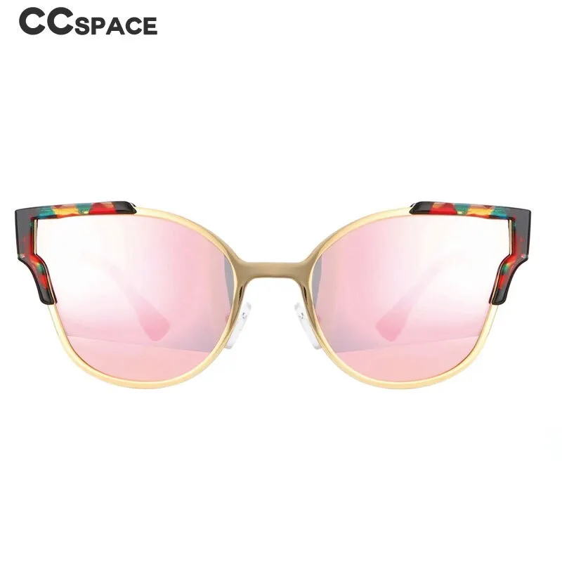 CCspace Women's Full Rim Large Cat Eye Resin Alloy Frame Sunglasses 54593