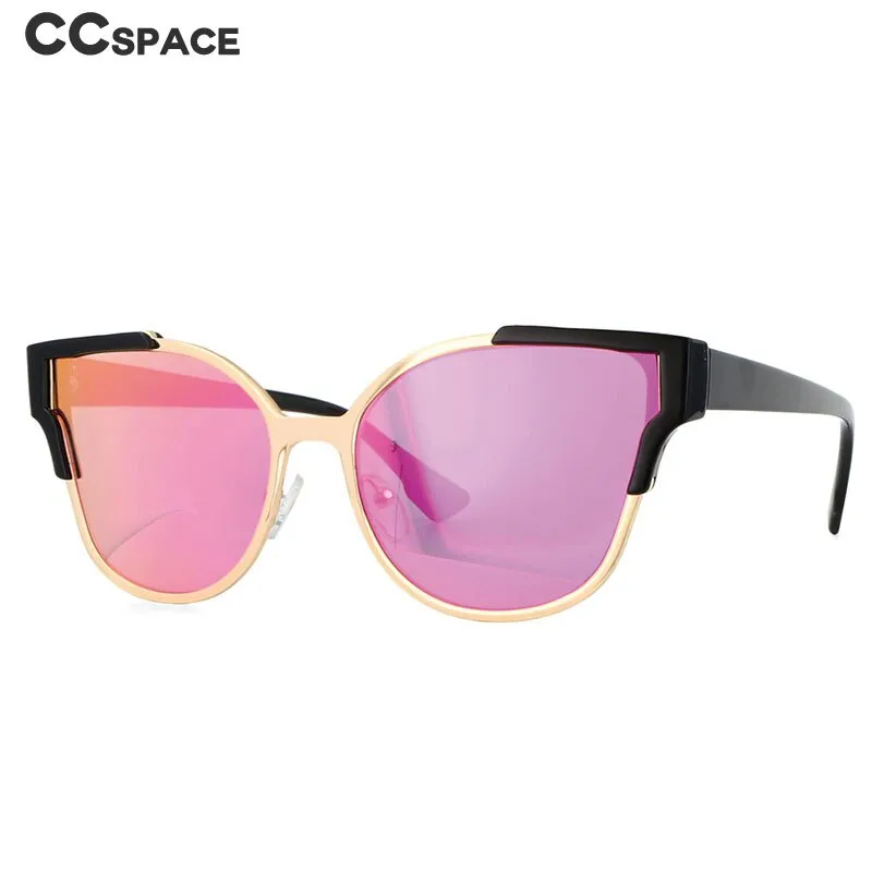 CCspace Women's Full Rim Large Cat Eye Resin Alloy Frame Sunglasses 54593