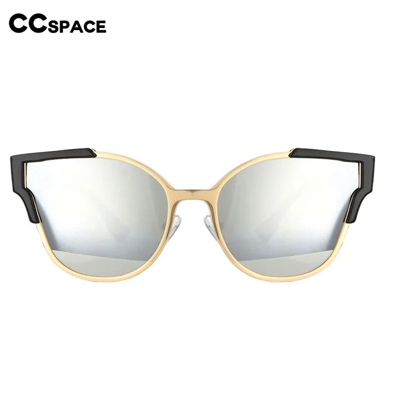 CCspace Women's Full Rim Large Cat Eye Resin Alloy Frame Sunglasses 54593