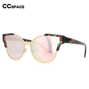 CCspace Women's Full Rim Large Cat Eye Resin Alloy Frame Sunglasses 54593