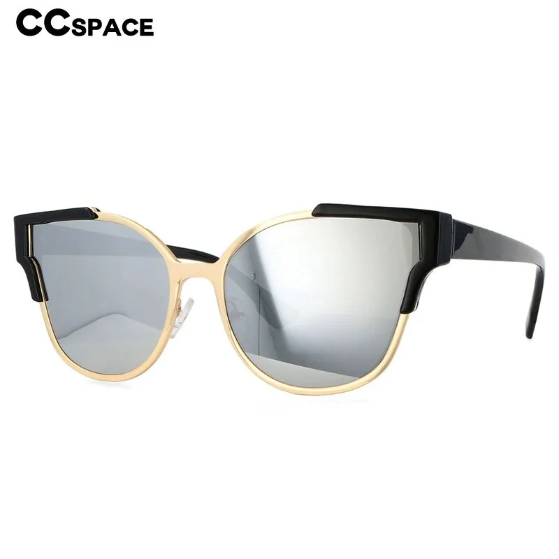 CCspace Women's Full Rim Large Cat Eye Resin Alloy Frame Sunglasses 54593