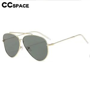 CCspace Women's Full Rim Oval Double Bridge Alloy Sunglasses 57166