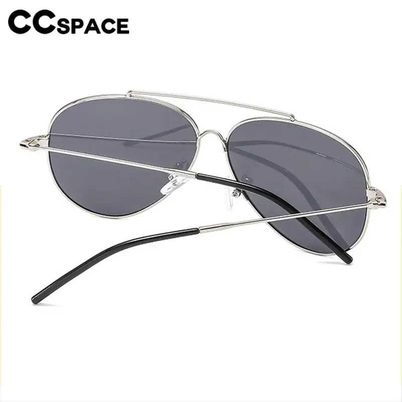 CCspace Women's Full Rim Oval Double Bridge Alloy Sunglasses 57166