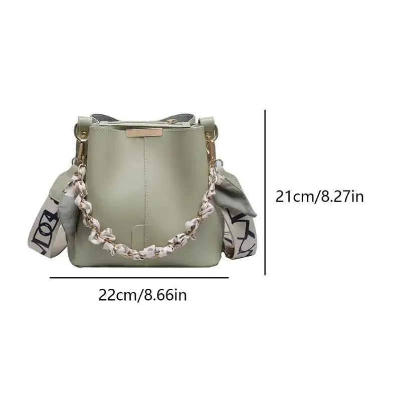 Chic Chain-Detail Bucket Handbag