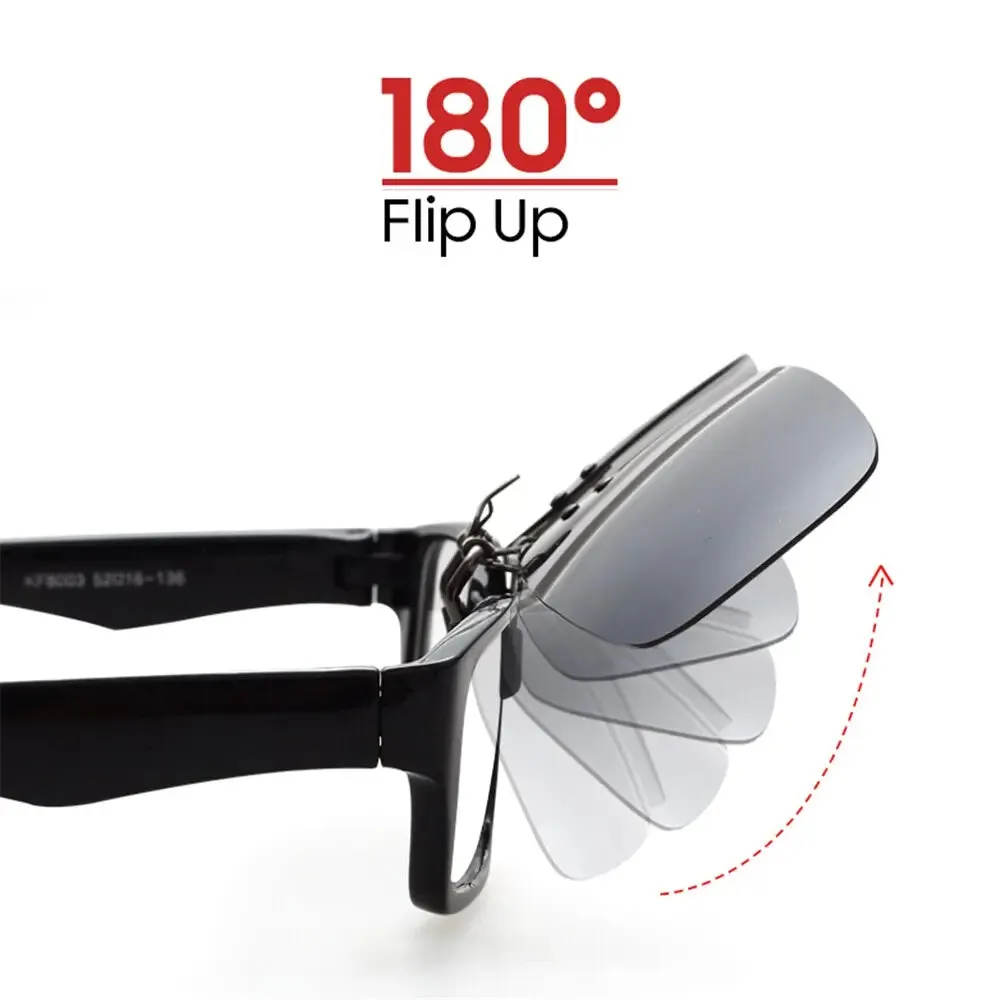 Clip on Photochromic Polarized Day Night Vision Sunglasses