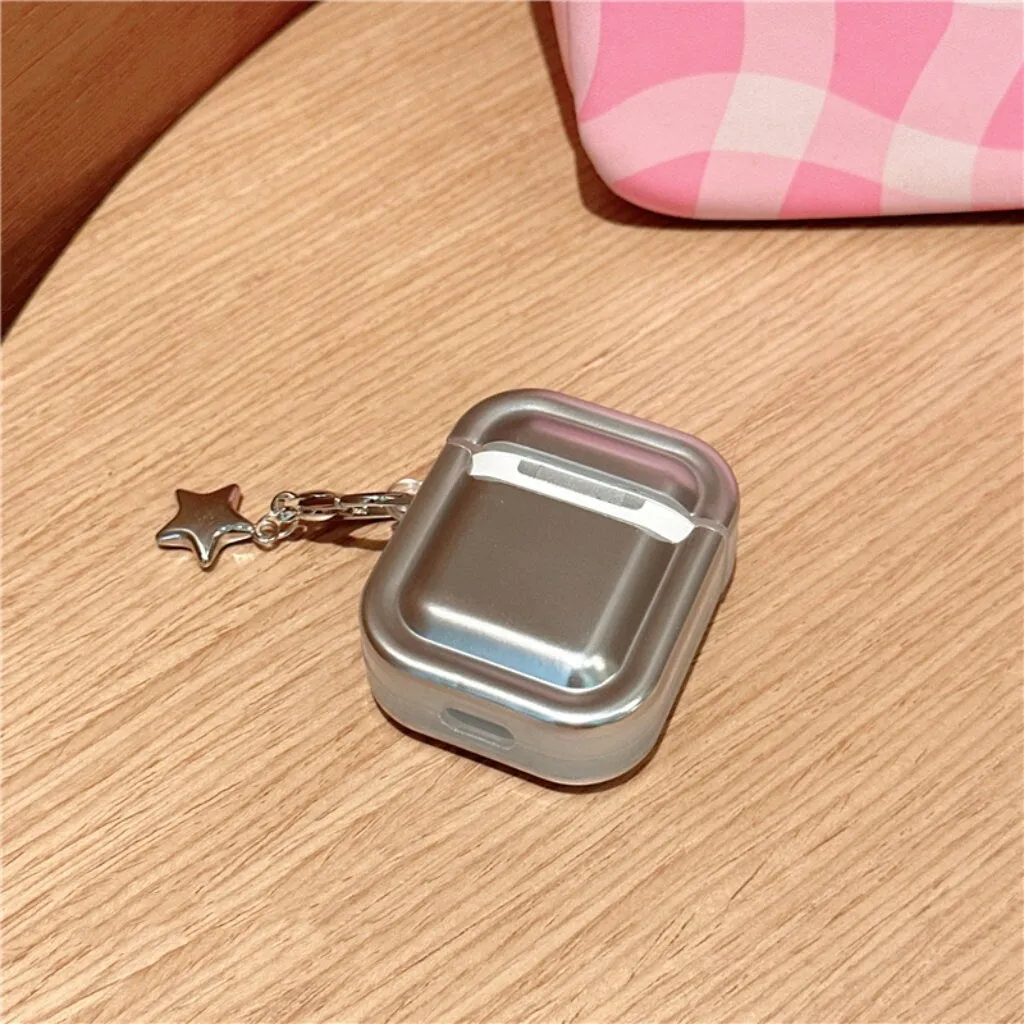 Cute Electroplated Silver HELLO KITTY Protective Cover AirPods Case   Carabiner Chain for AirPods 1 2 3 Pro 2 Generation Shockproof Case