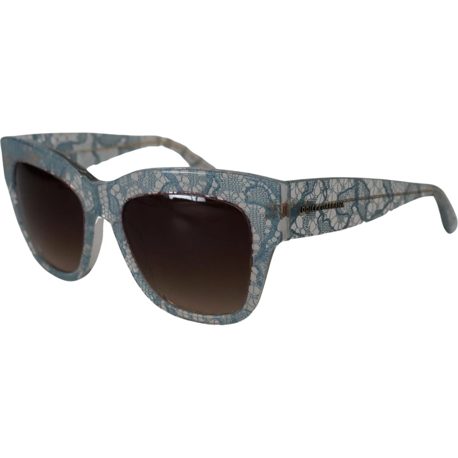 Dolce & Gabbana Elegant Lace Detail Blue Sunglasses