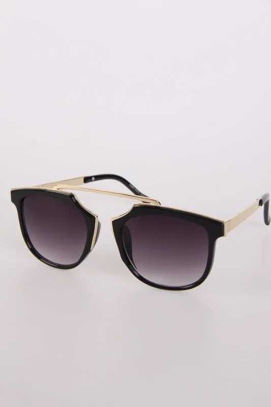 Double Brow Light Metal Frame Sunglasses