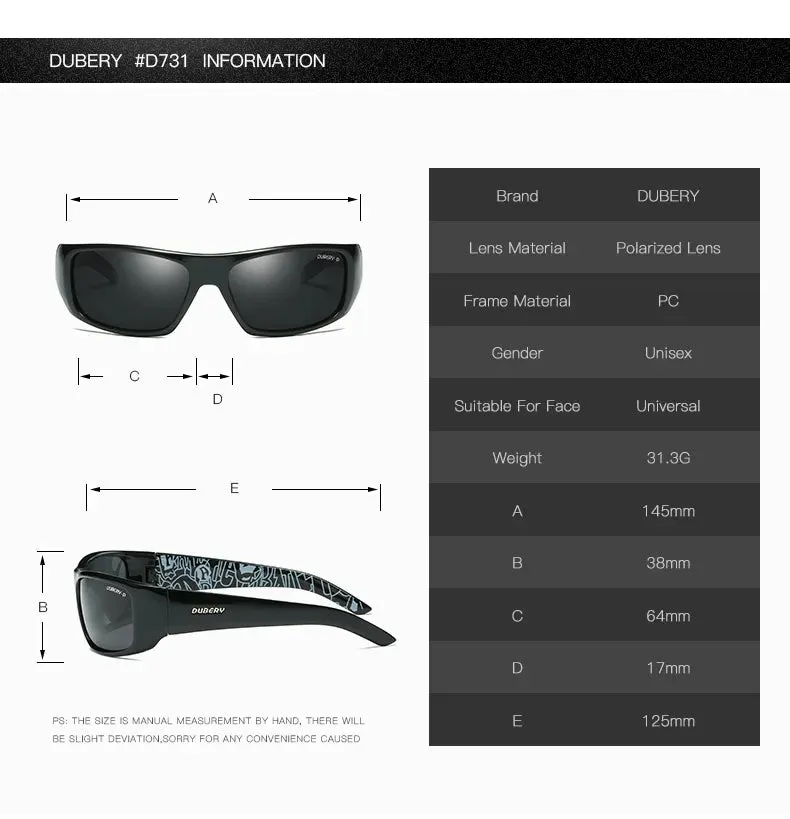 DUBERY Design Men's Glasses Polarized Night Vision Sunglasses Men's Retro Male Sun Glass For Men UV400 Shades 1418