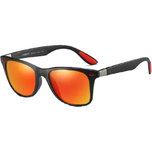 Dubery Polarized Sunglasses 100% UV Protection Black/Orange D4195 C1