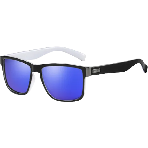 Dubery Polarized Sunglasses 100% UV Protection Black/White/Mazarine D518 C7