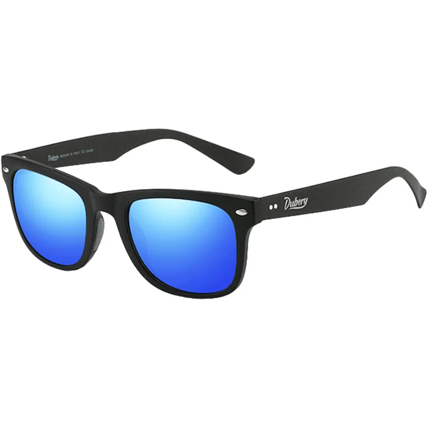 Dubery Polarized Sunglasses 100% UV Protection Sand Black / Ice Blue D755 C3