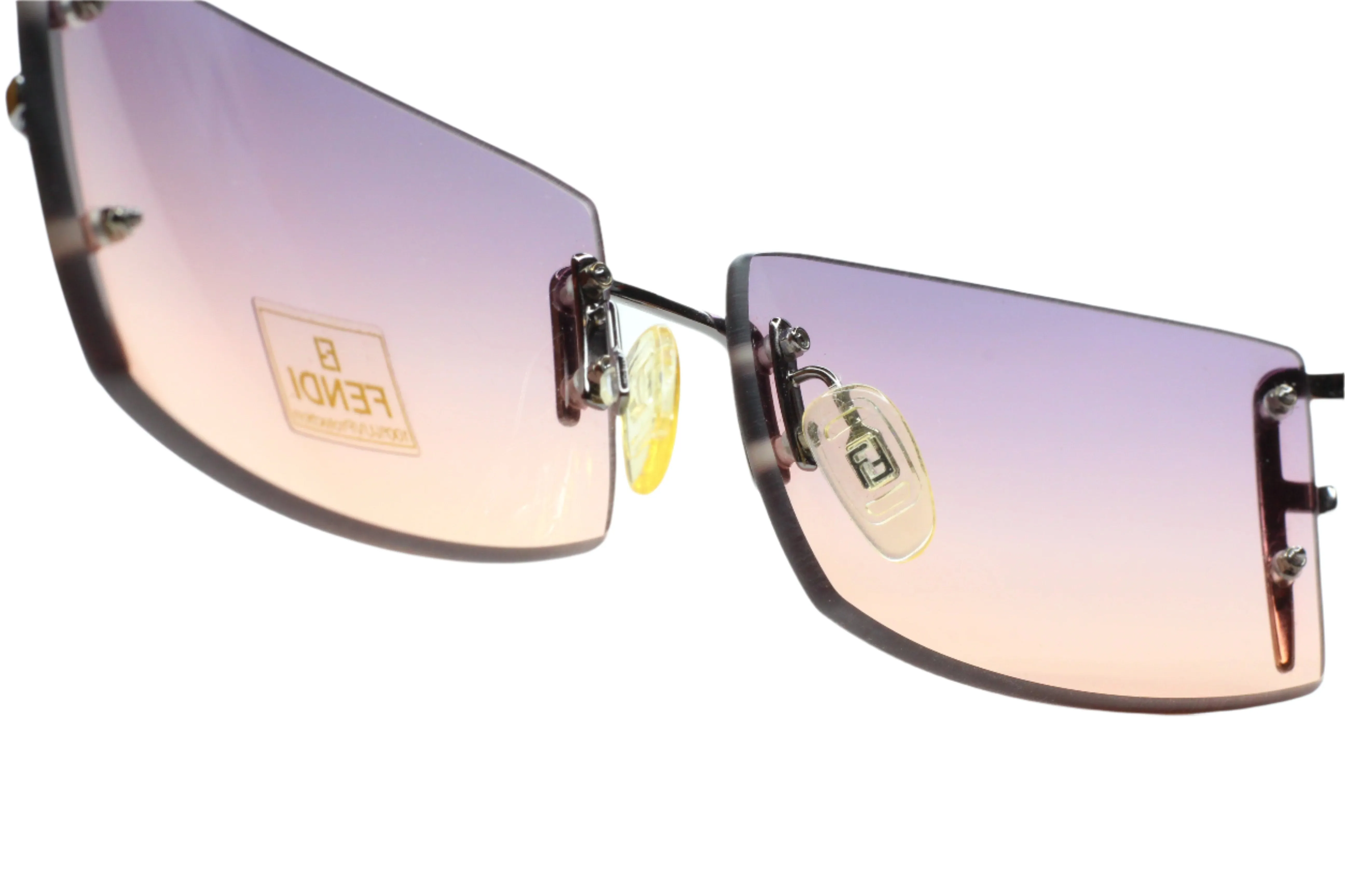 Fendi FS263 Dark Ruthenium Silver Rimless Luxury Italy Sunglasses -Ma