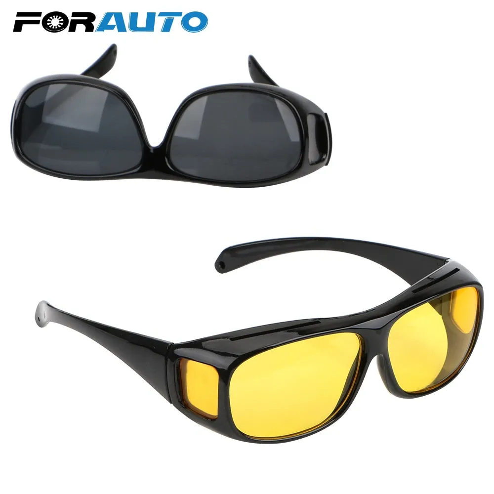 FORAUTO Night Vision Driver Goggles Unisex HD Vision Sun Glasses Car Driving Glasses UV Protection Sunglasses Eyewear