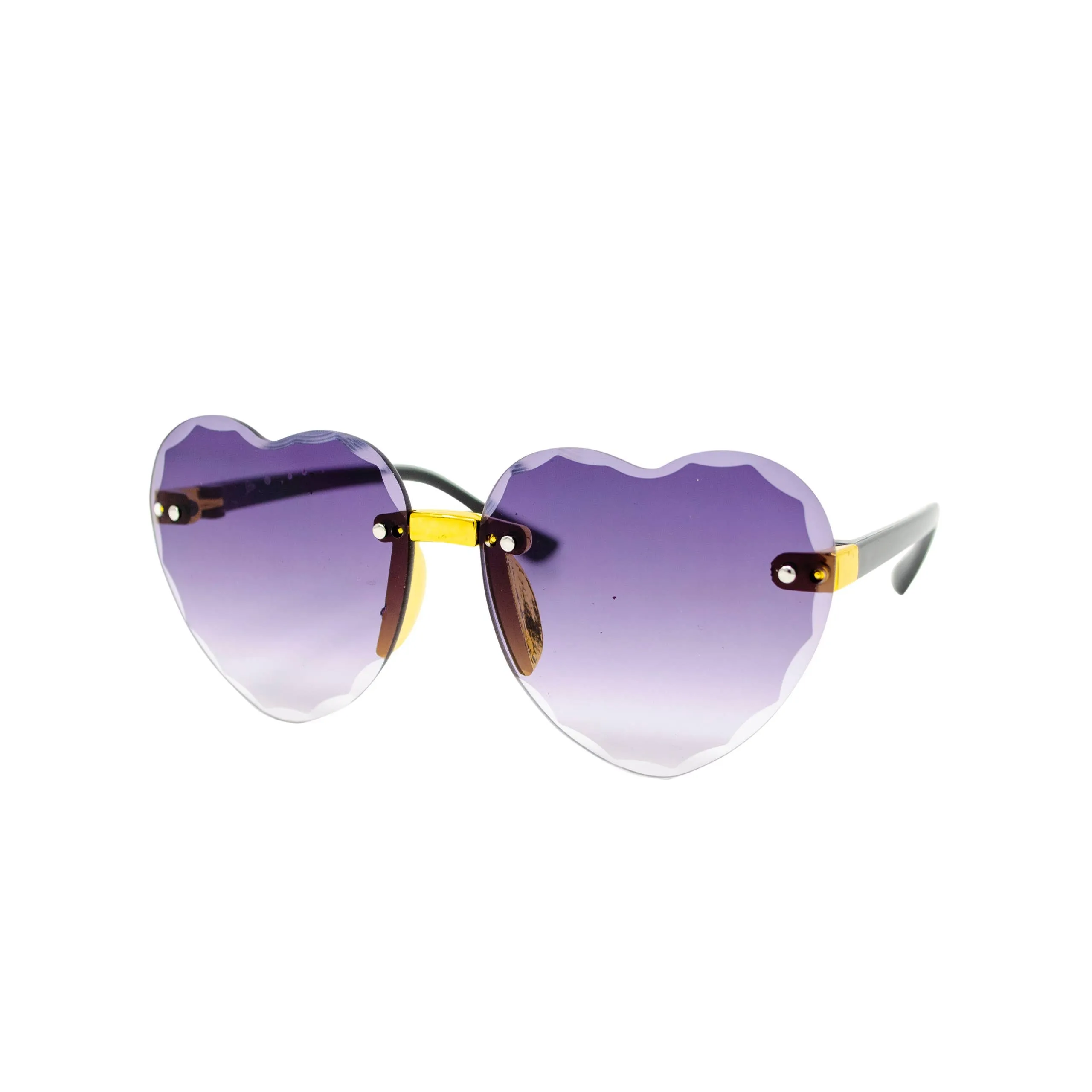 Frameless Heart Sunglasses: Blue/Pink